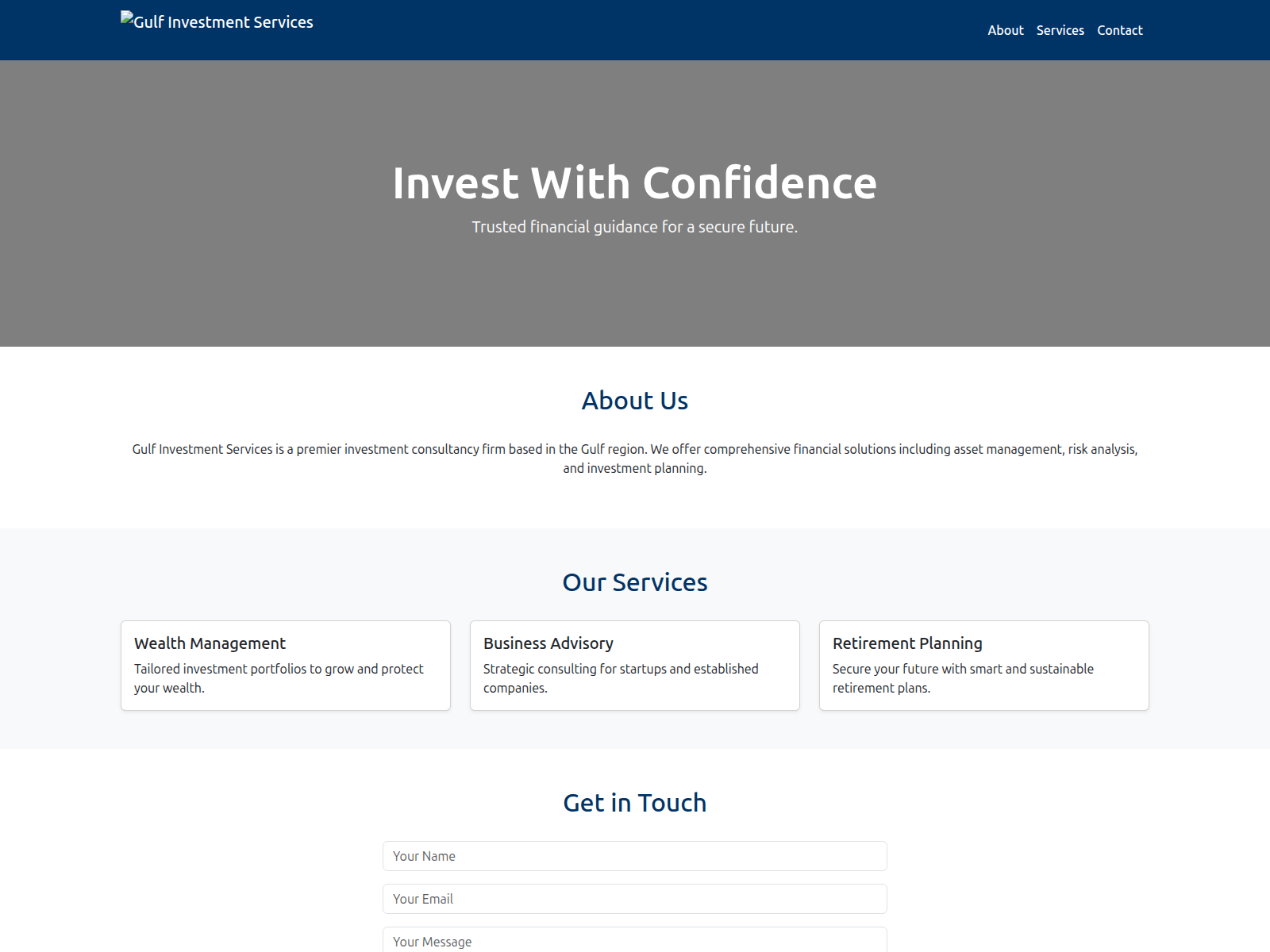 Screenshot of gulfinvestmentservices.com