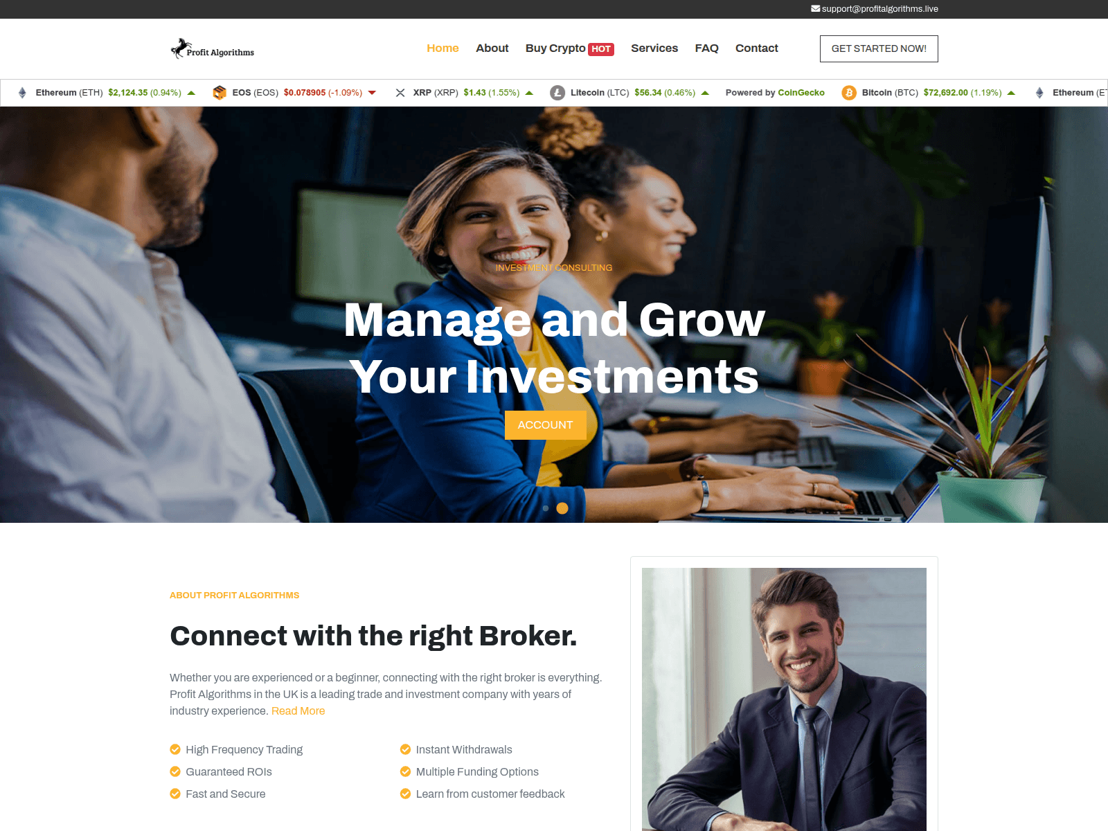 Screenshot of profitalgorithms.live