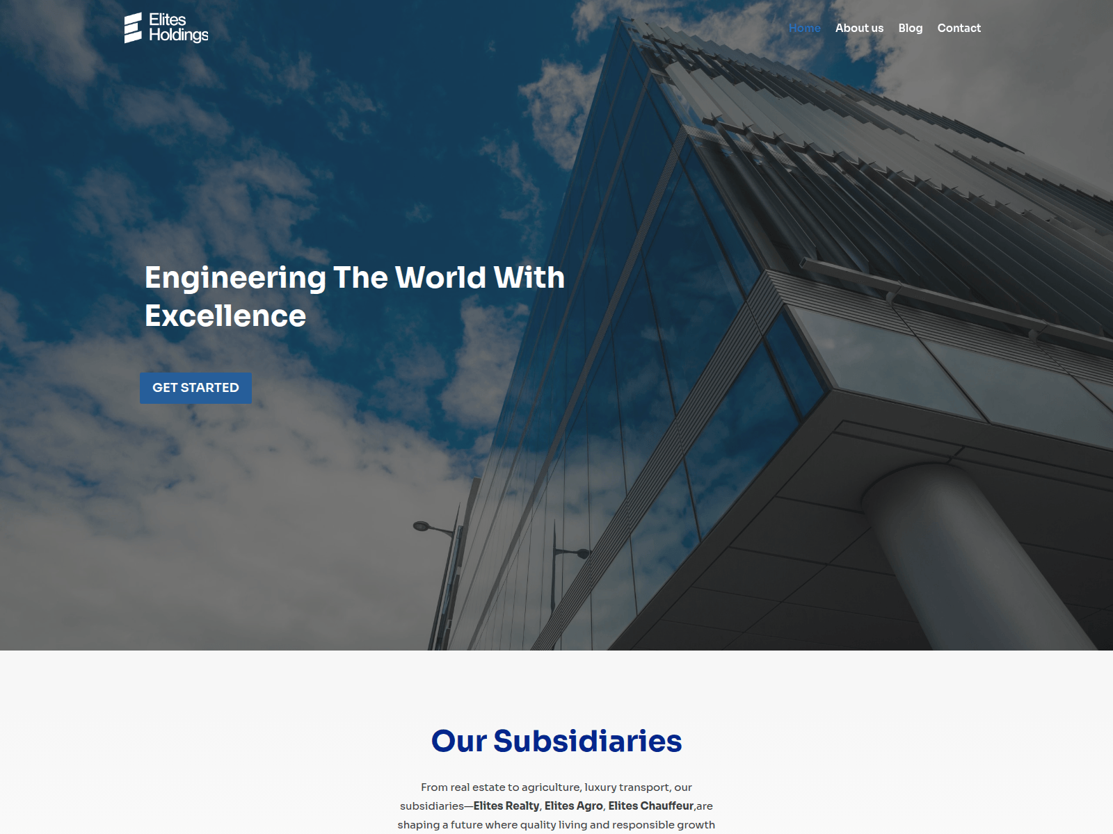 Screenshot of elitesholdingsng.com