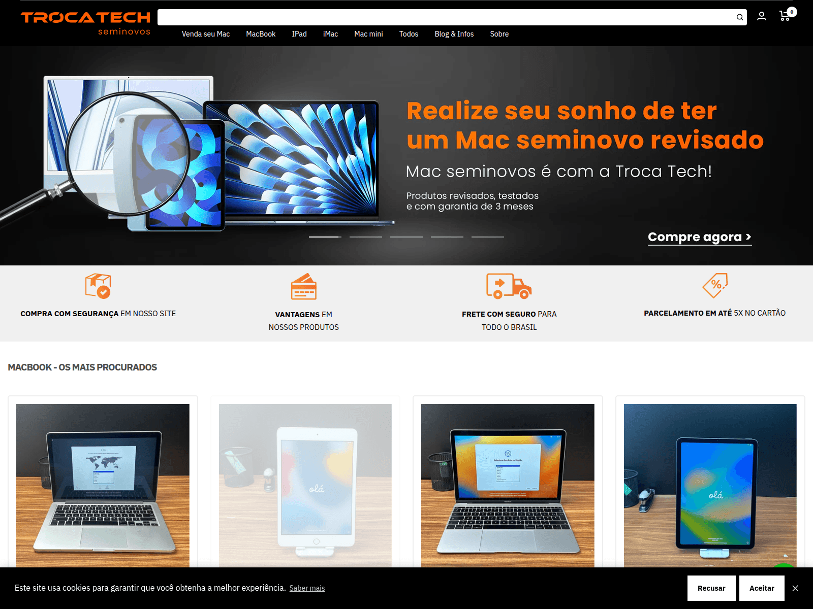 Screenshot of www.trocatech.com.br