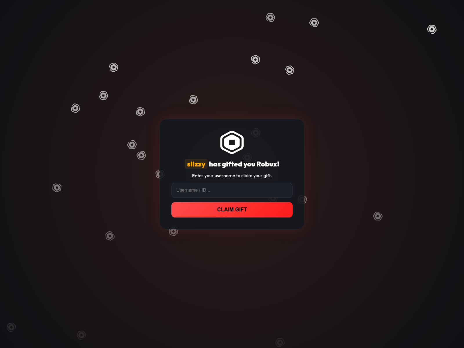 Screenshot of slizzybux.zabalyazid.workers.dev