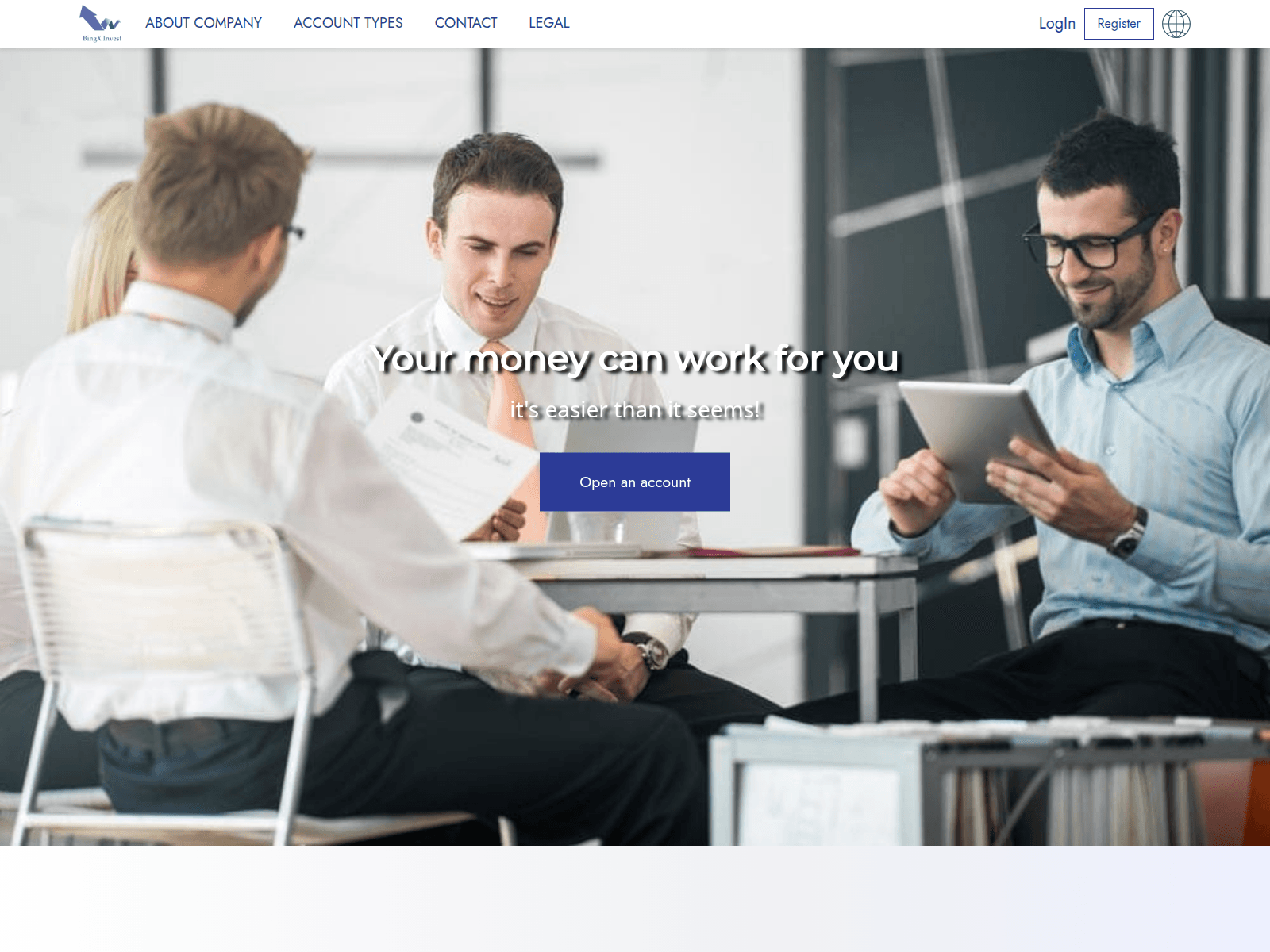 Screenshot of bingxinvestments.com