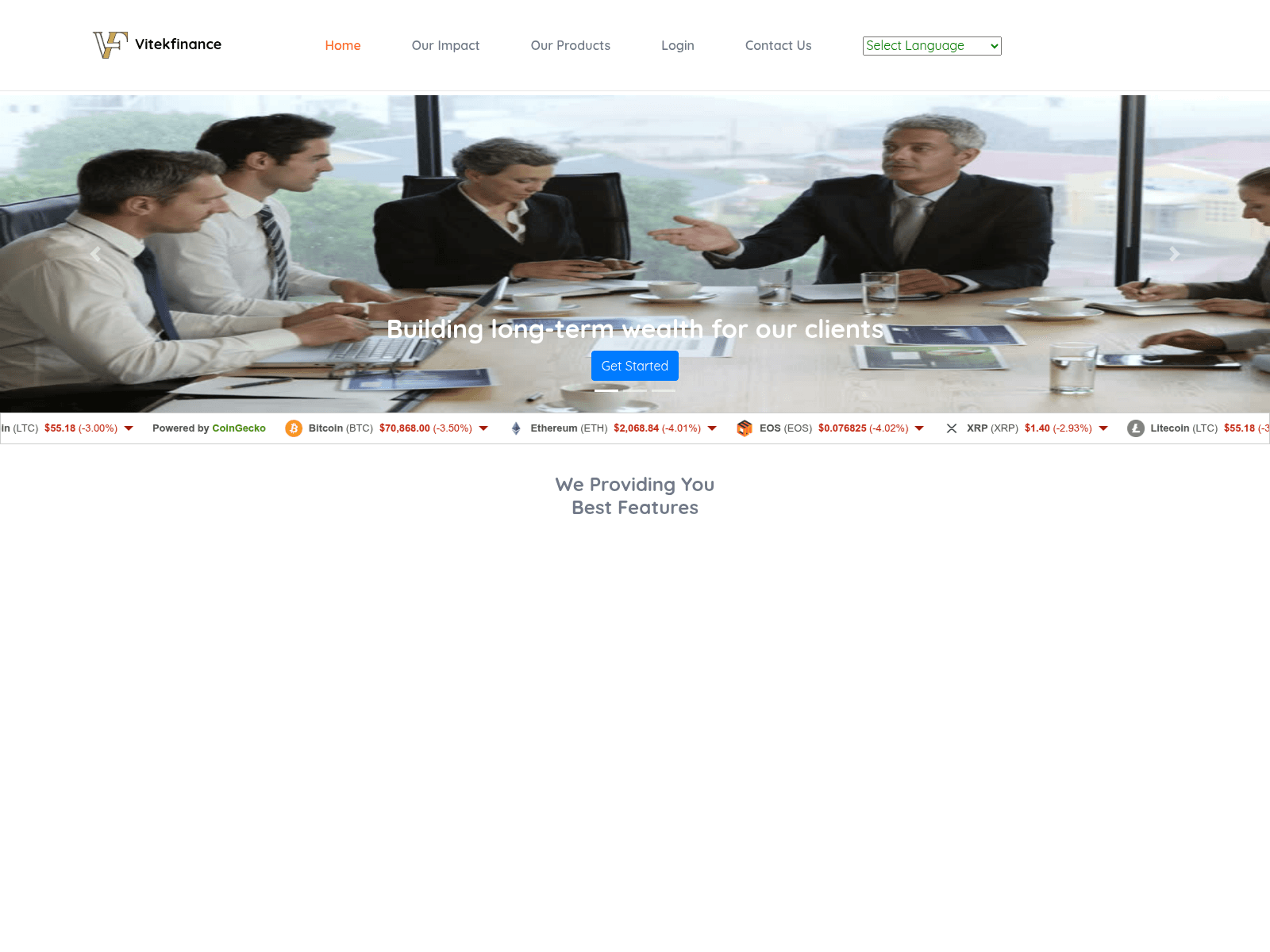 Screenshot of viteksfinance.com