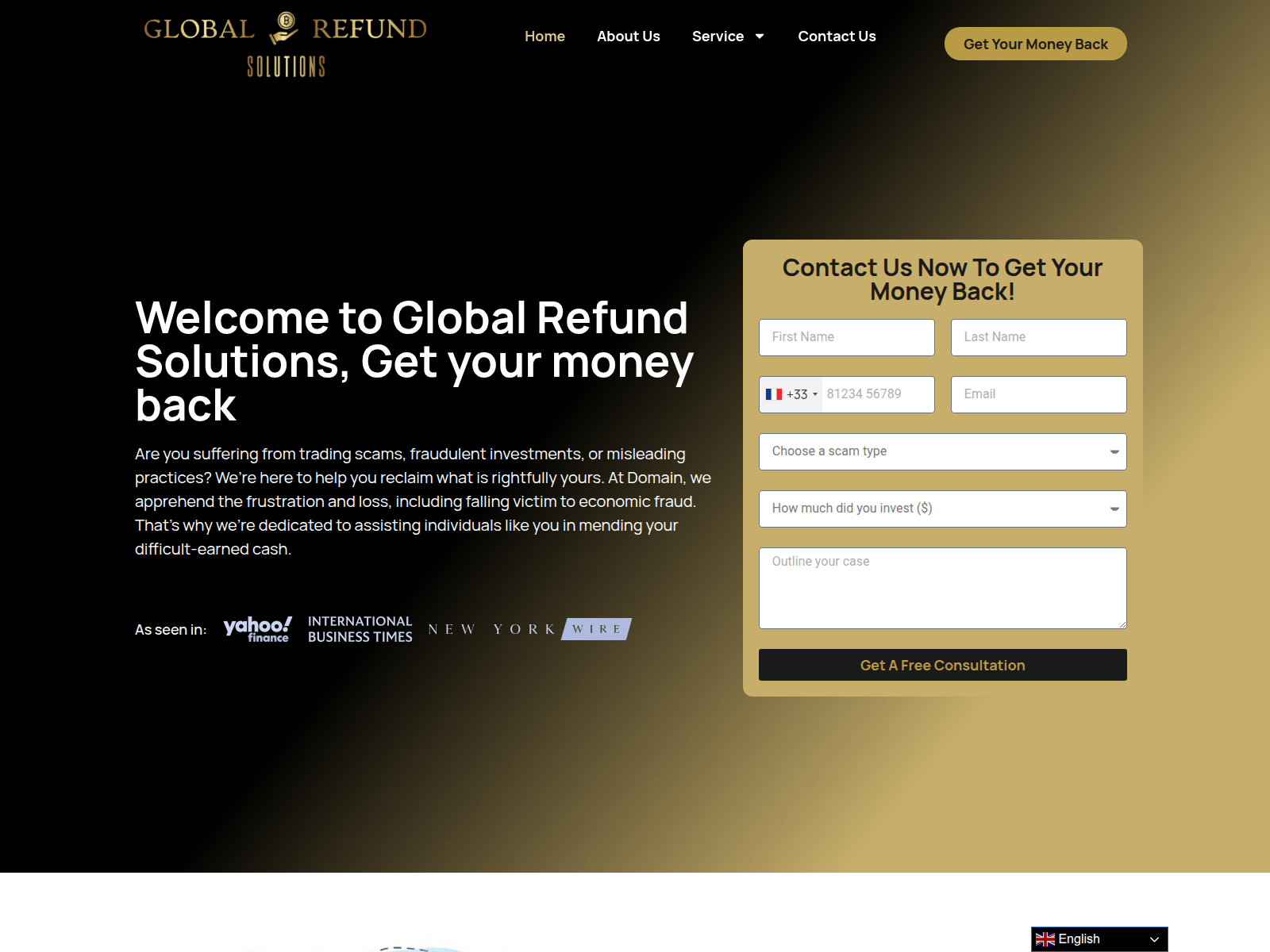 Screenshot of globalrefundsolutions.com