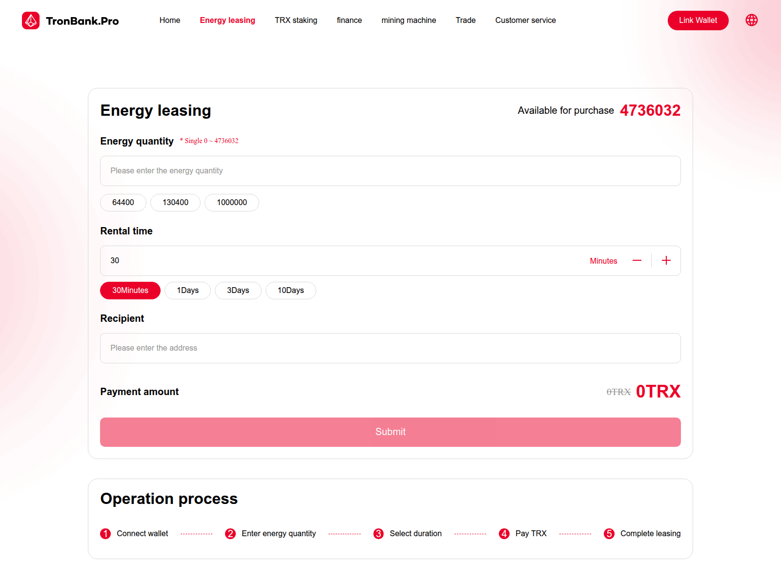 Forensic screenshot of tronbank.pro