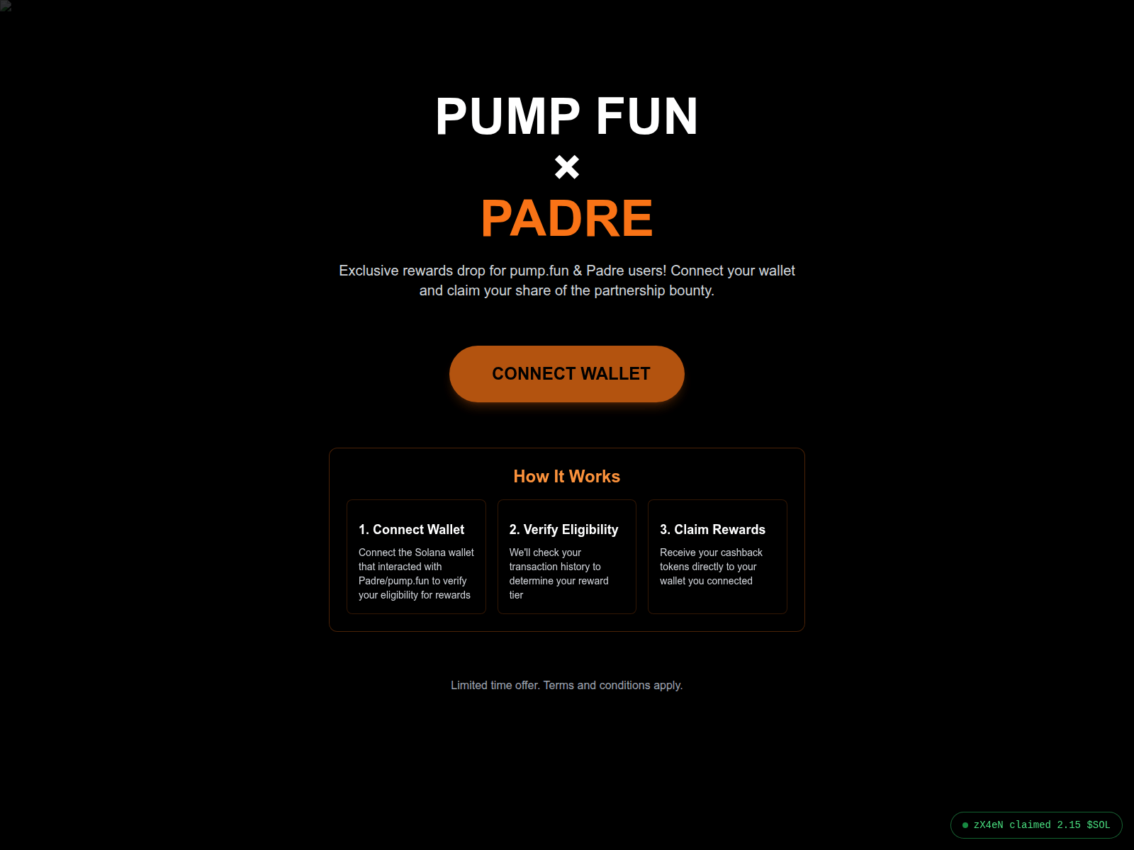 Screenshot of padrecash.dev