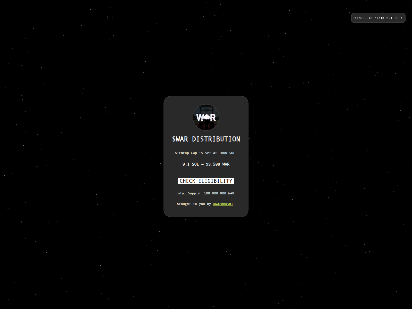 Forensic screenshot of war-reward.xyz