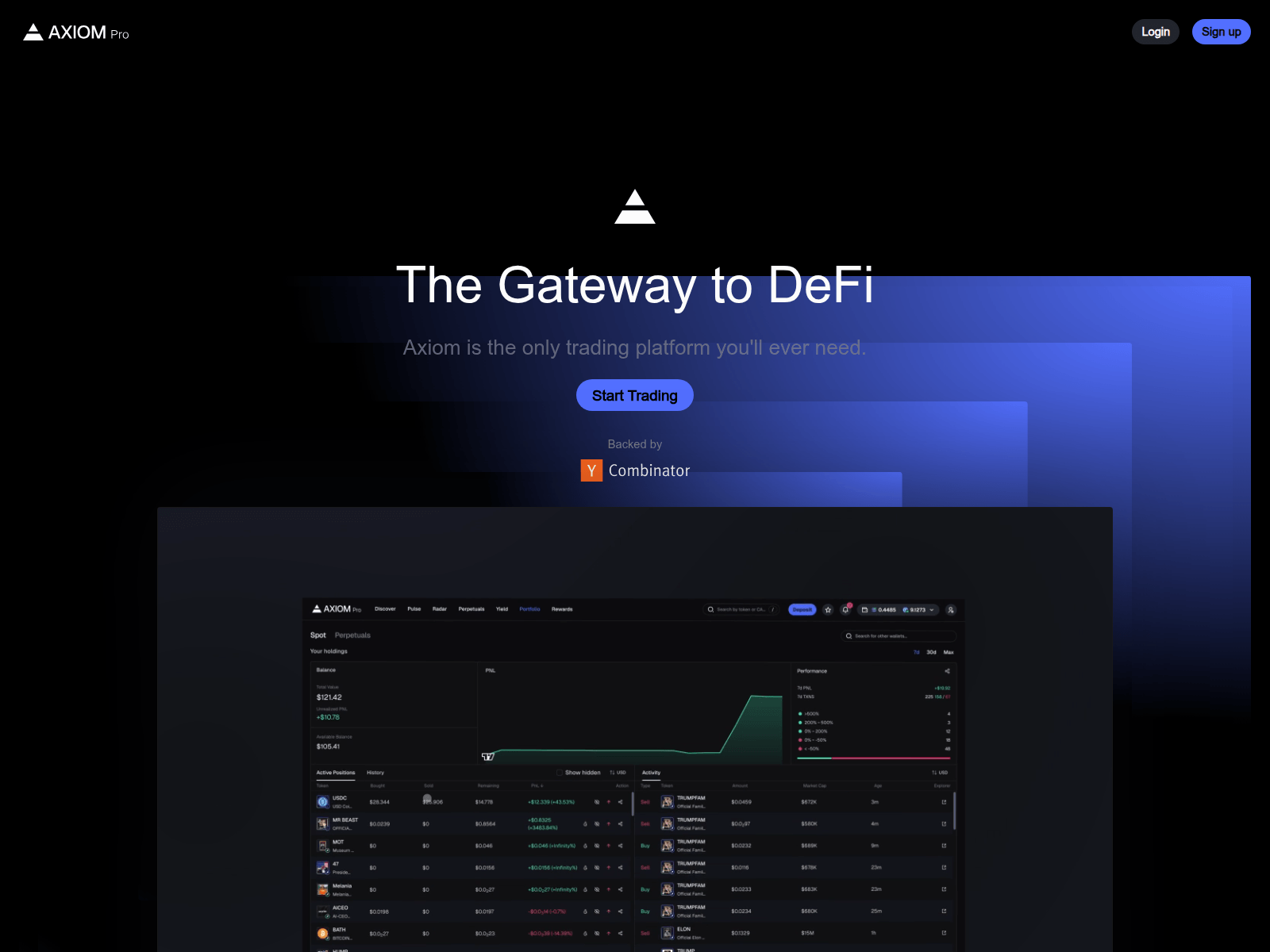Screenshot of axiomsniffer.xyz