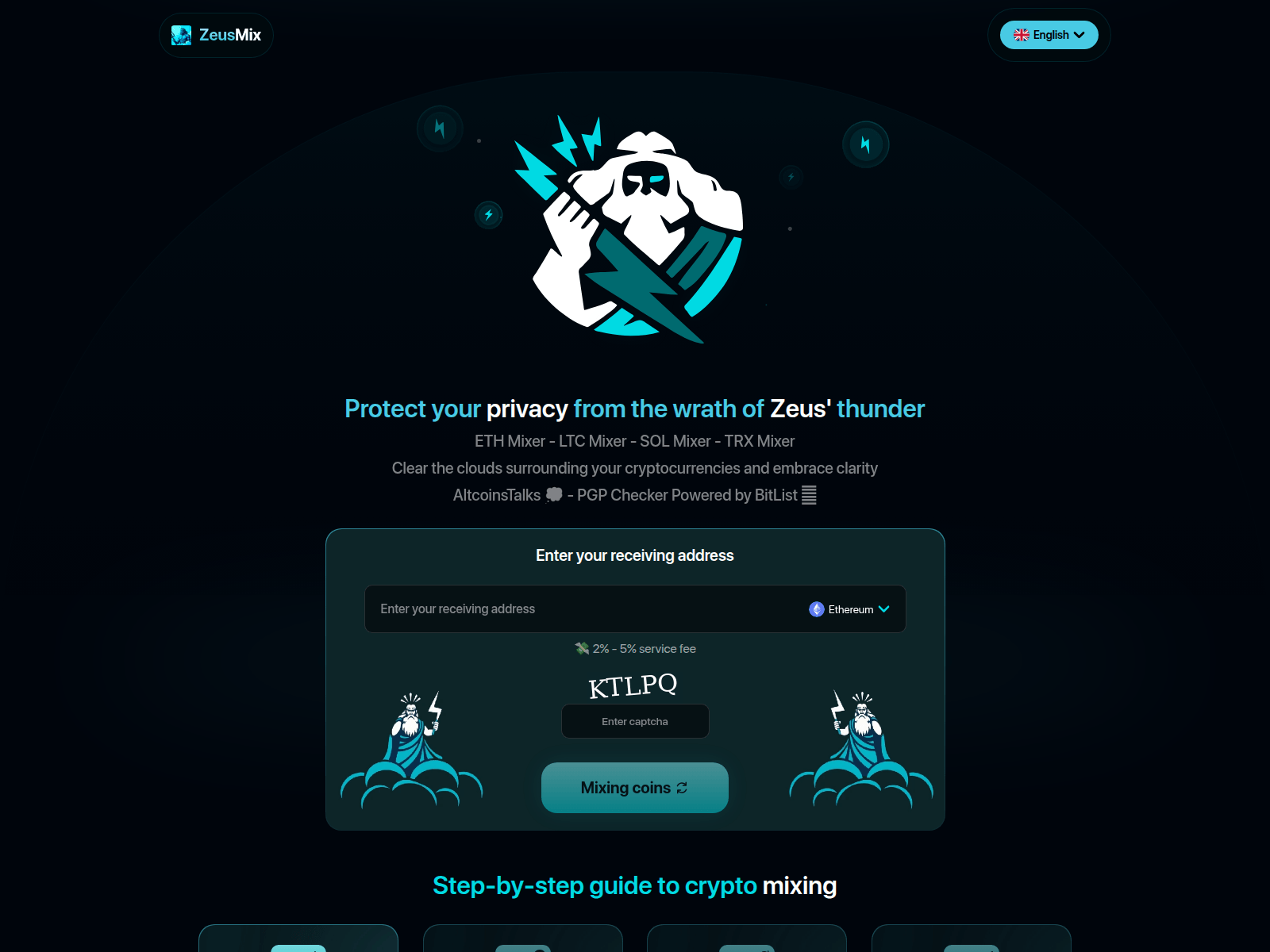 Screenshot of zeusmix.io