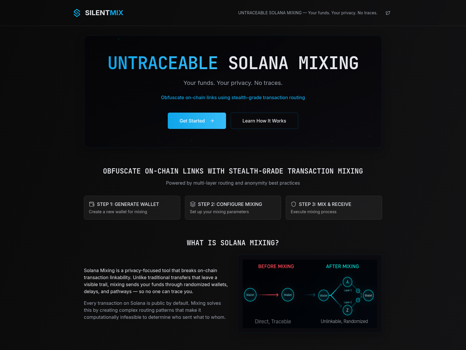 Screenshot of silentmix.xyz