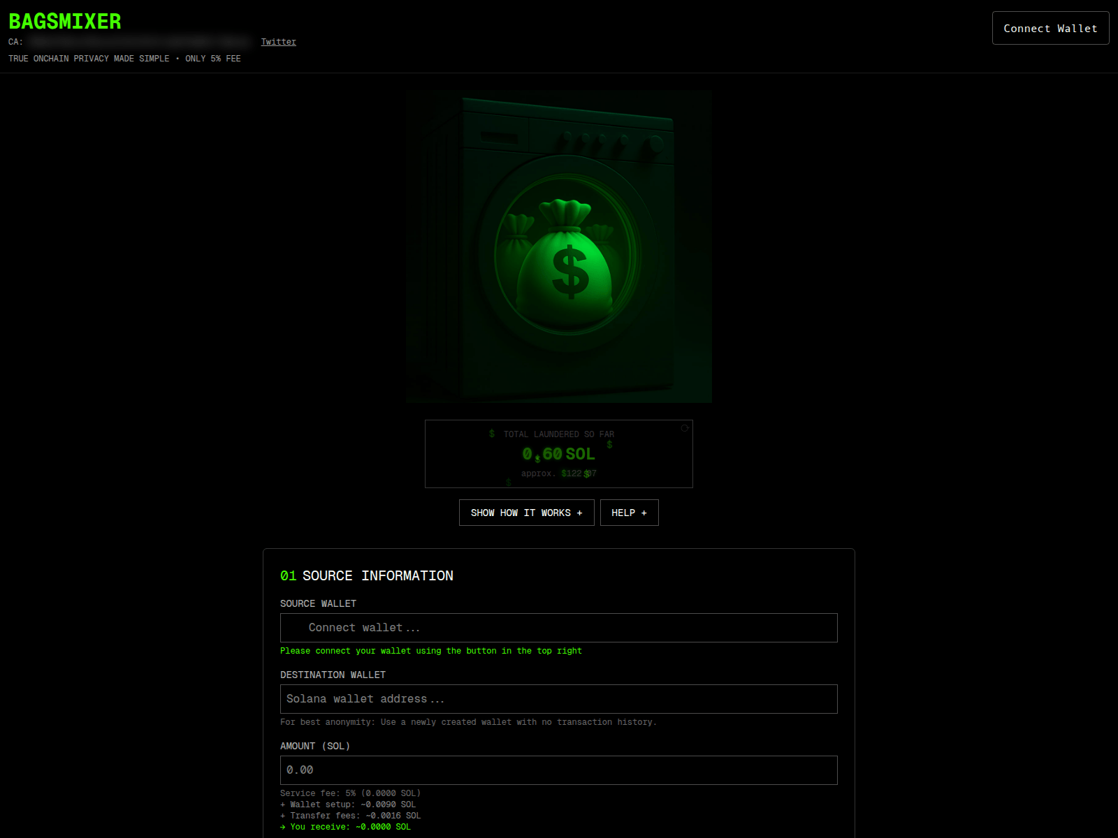 Screenshot of bagsmixer.com