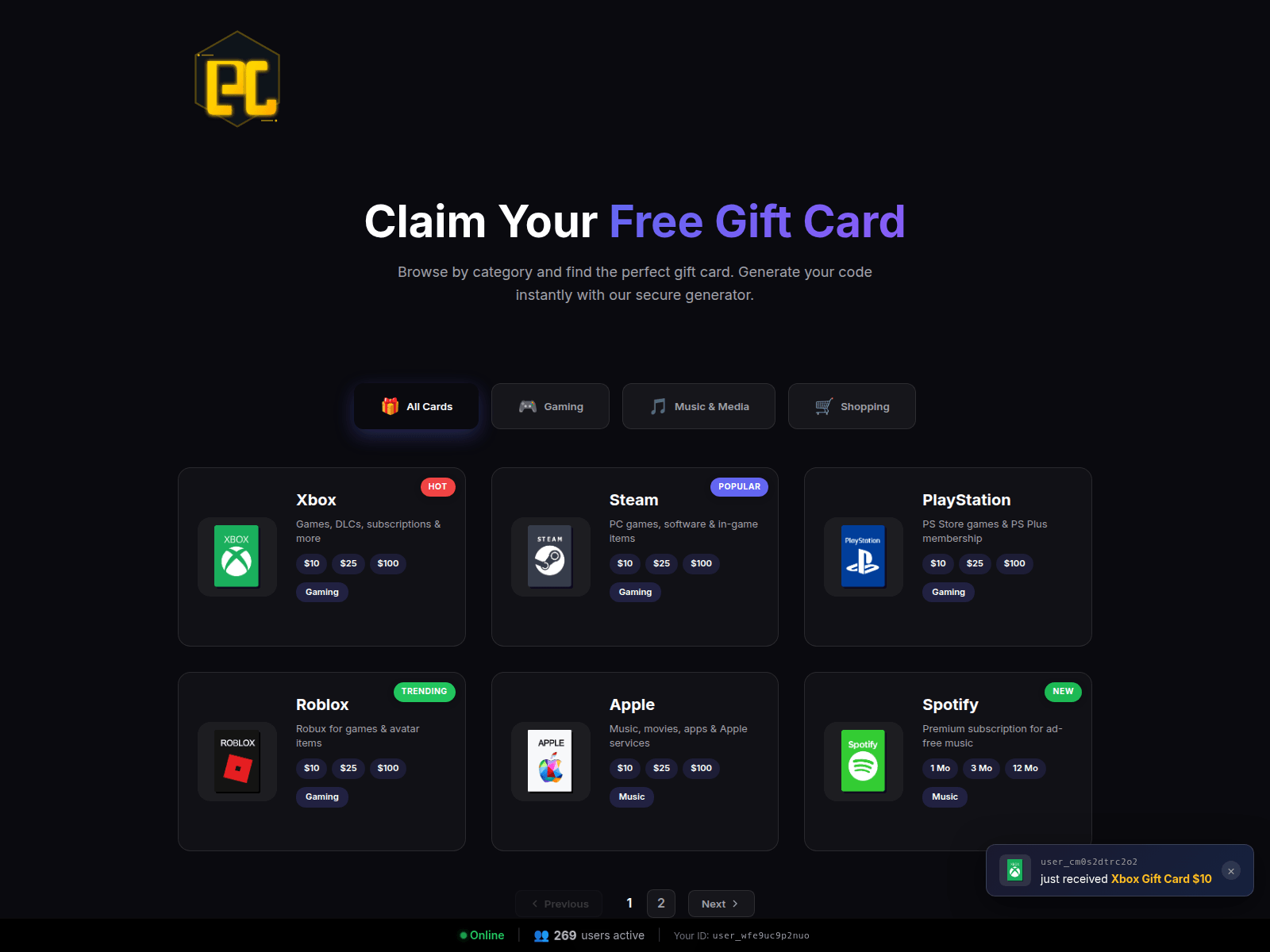 Forensic screenshot of myshortlinkz.site