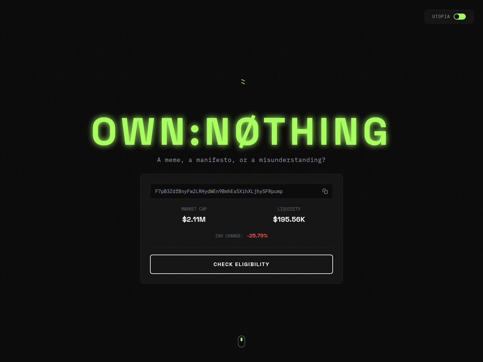 Screenshot of ownnothingsolana.net