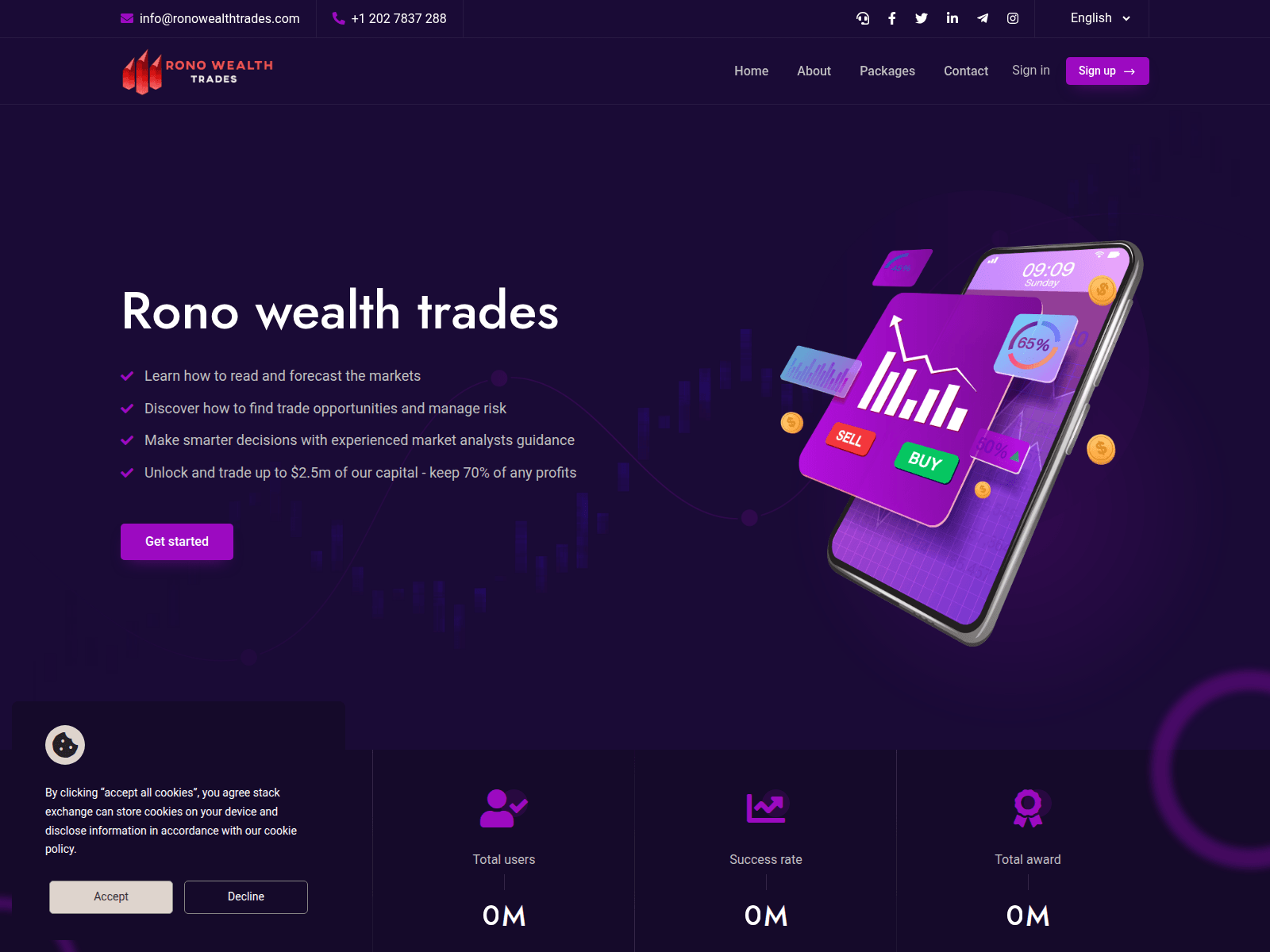 Screenshot of ronowealthtrades.com