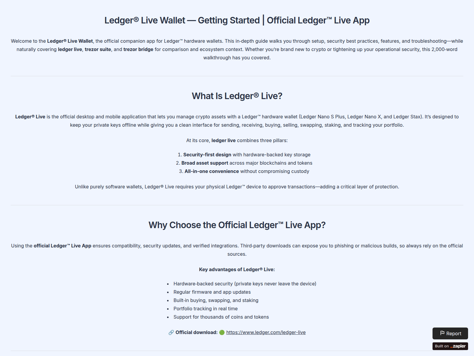 Forensic screenshot of ledgr-live-s.zapier.app