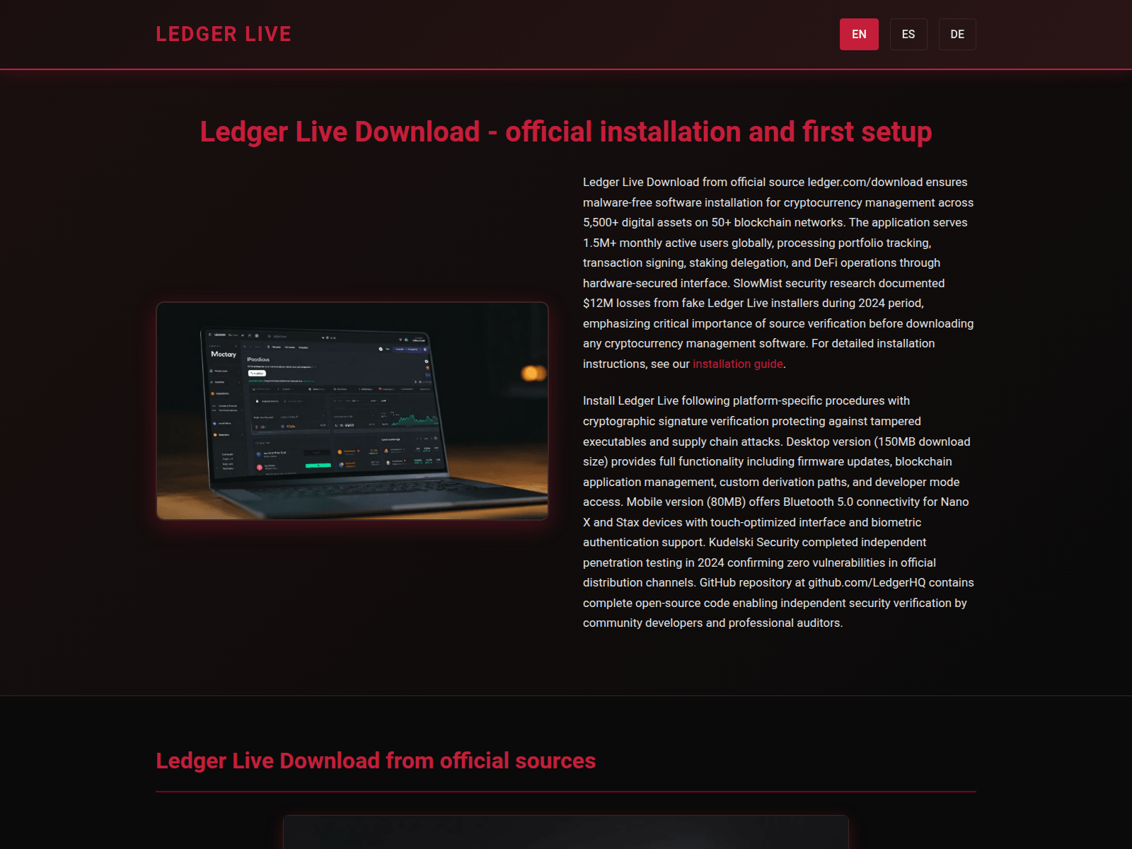 Screenshot of ledger-download.com