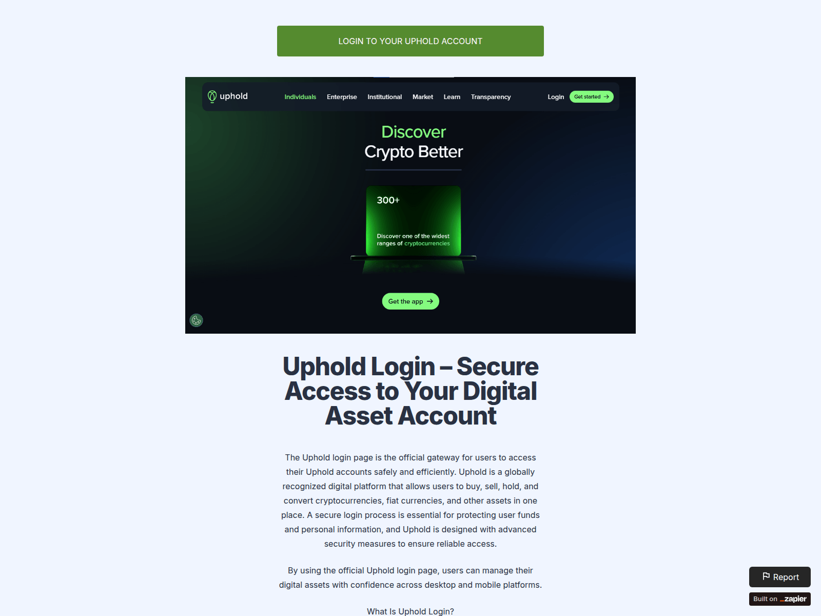 Forensic screenshot of navi-uphols-un.zapier.app