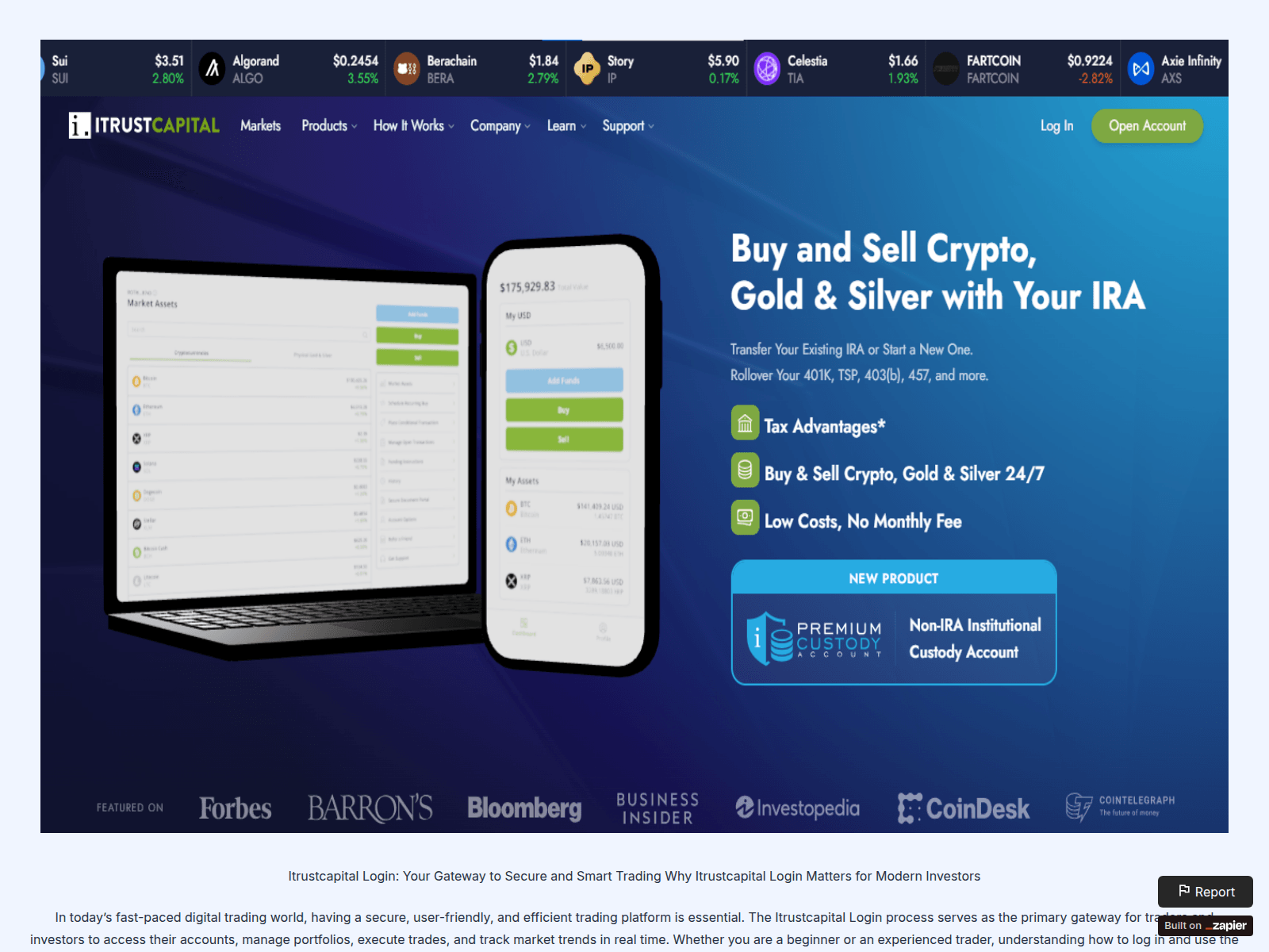 Forensic screenshot of doc-itruscapital.zapier.app