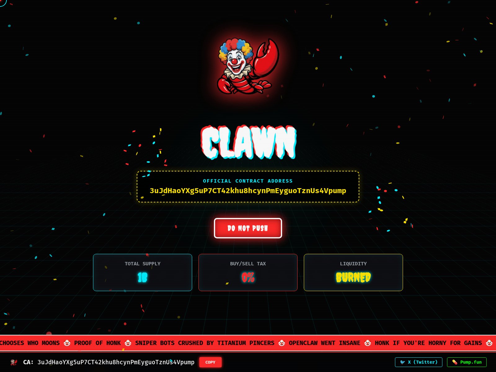 Screenshot of clawn.onsol.co