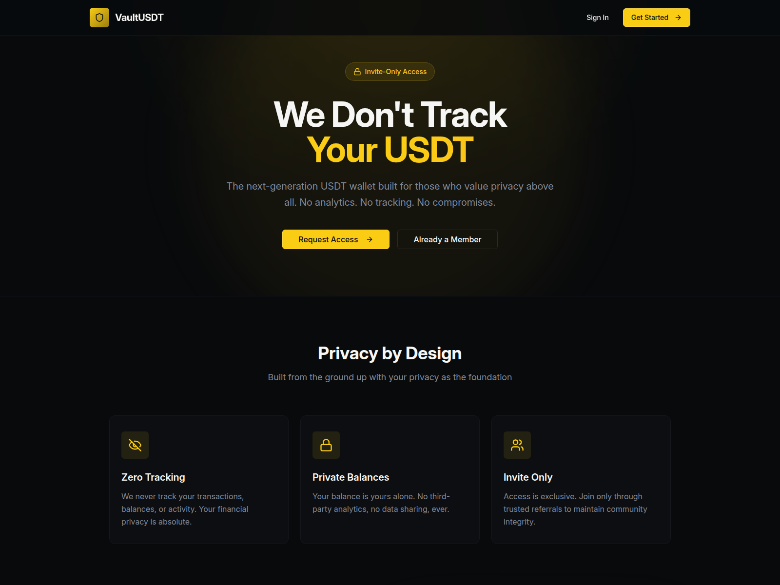 Screenshot of usdtvault.us