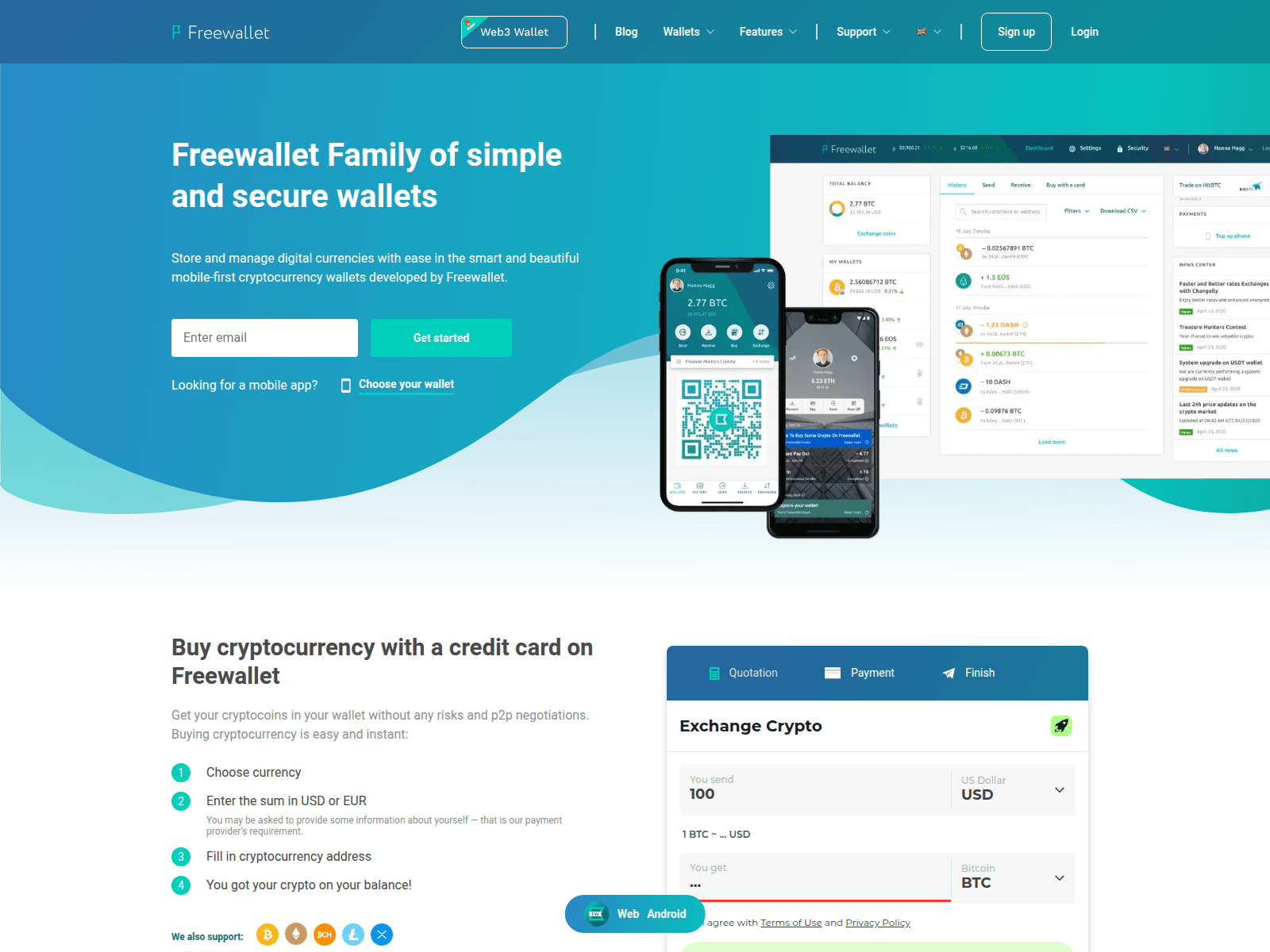 Screenshot of freewallet.org