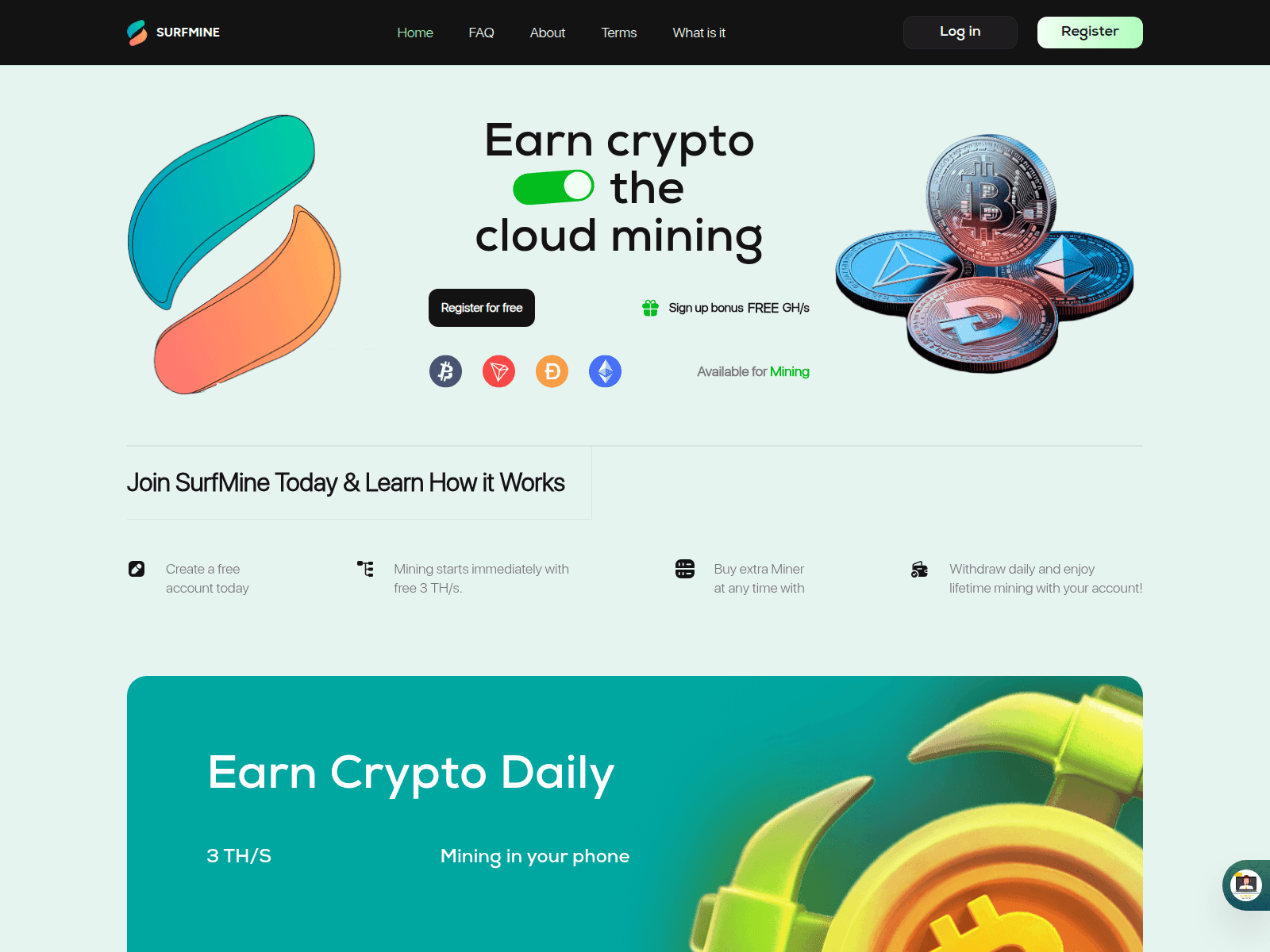 Screenshot of surfmine.com