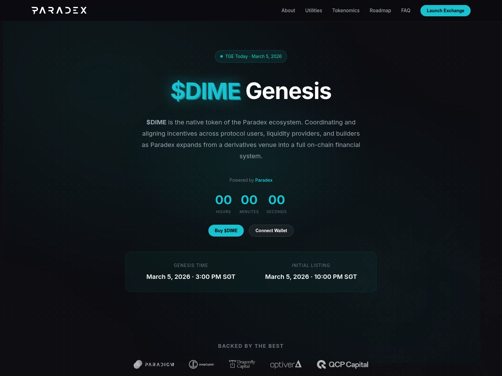 Screenshot of paradex-mainnet.trade