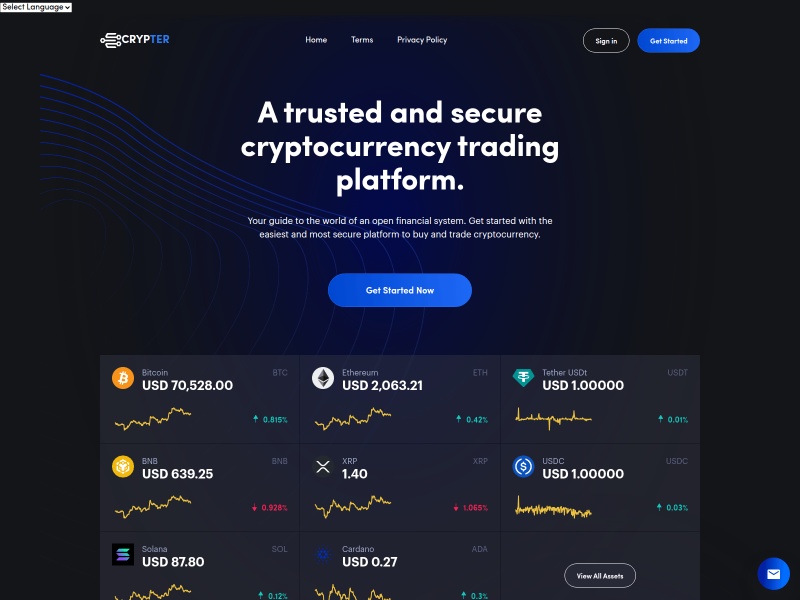 Screenshot of crypterapp.com
