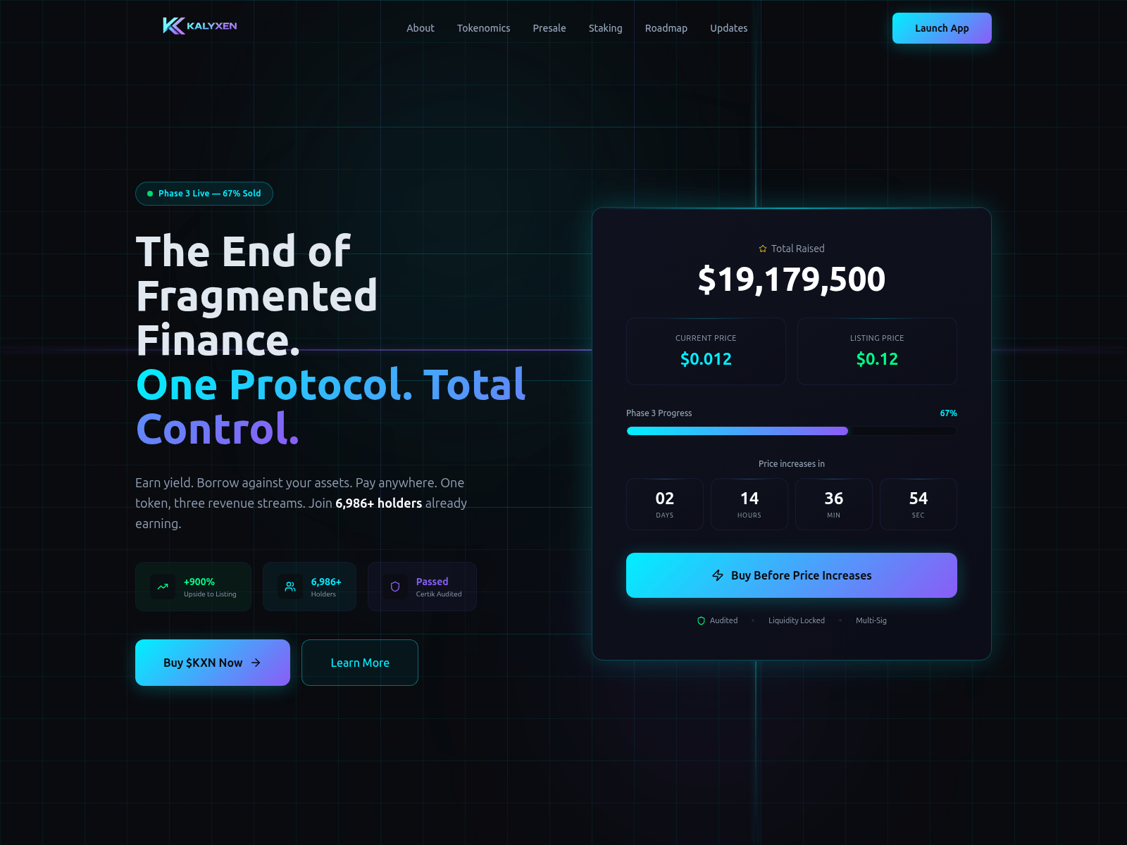 Screenshot of kalyxen.io