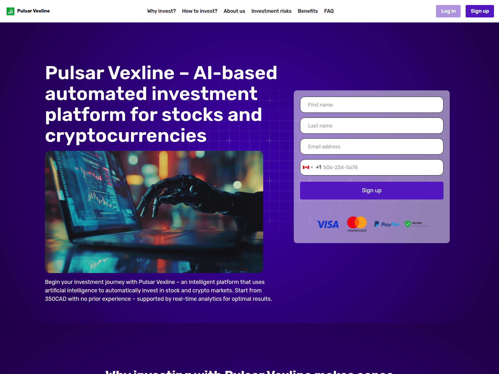 Screenshot of pulsar-vexline-ca.com