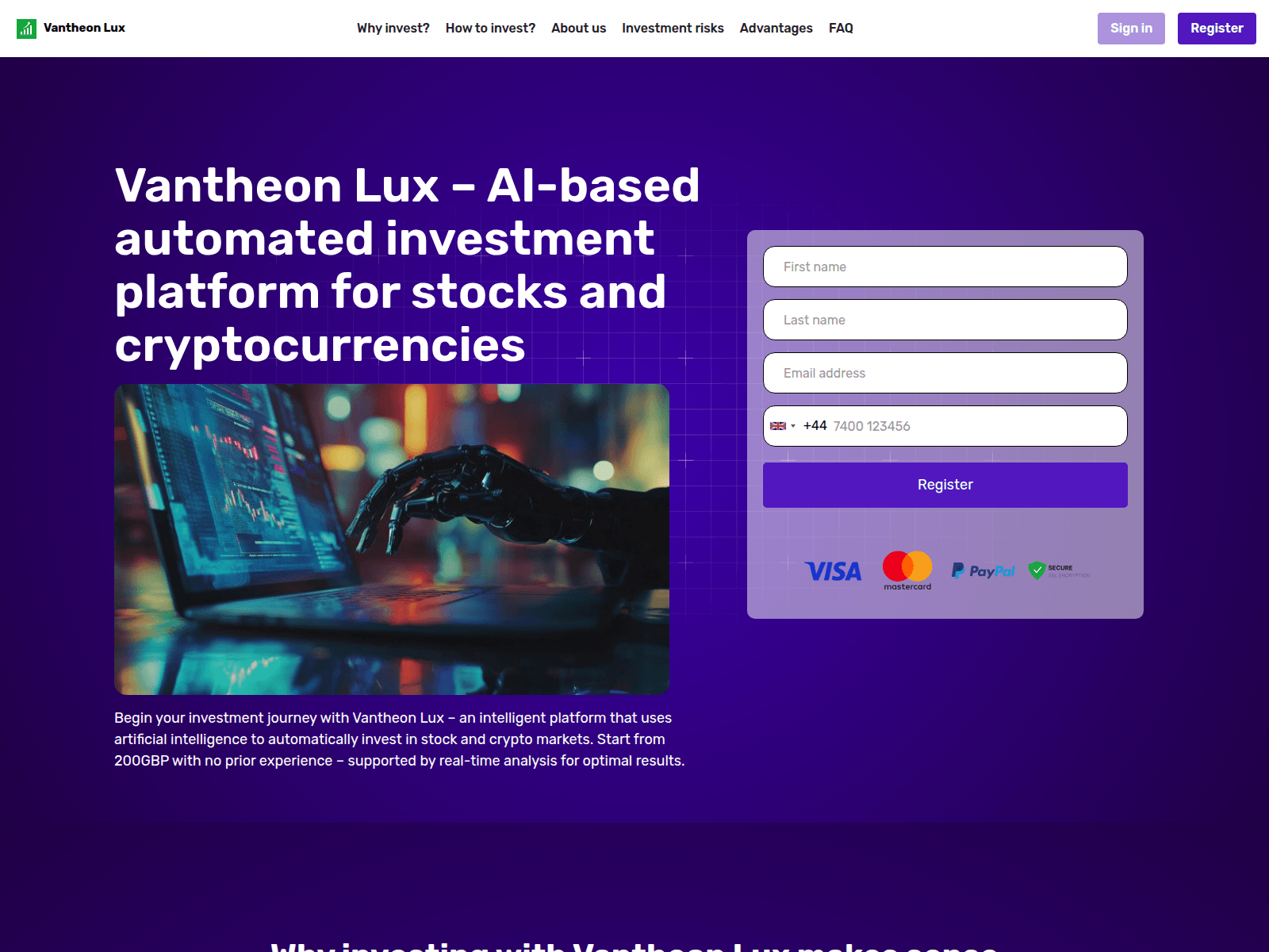 Screenshot of vantheon-lux.org