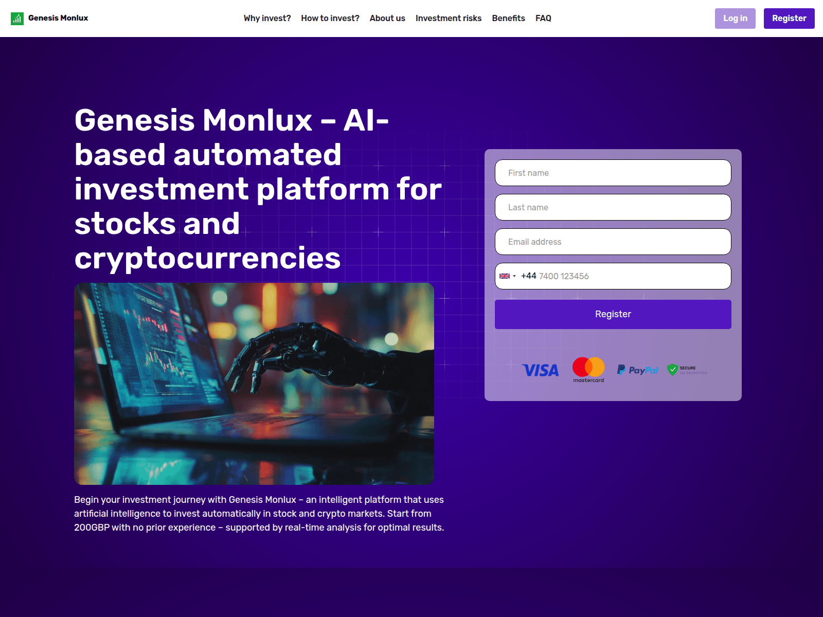 Screenshot of genesis-monlux.org