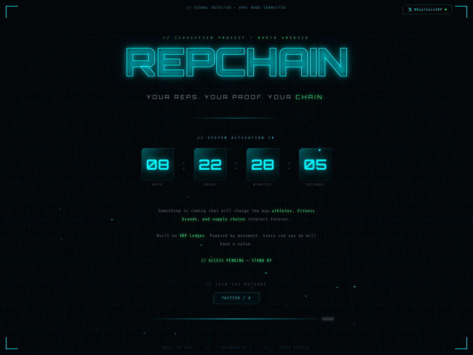 Screenshot of repchain.app
