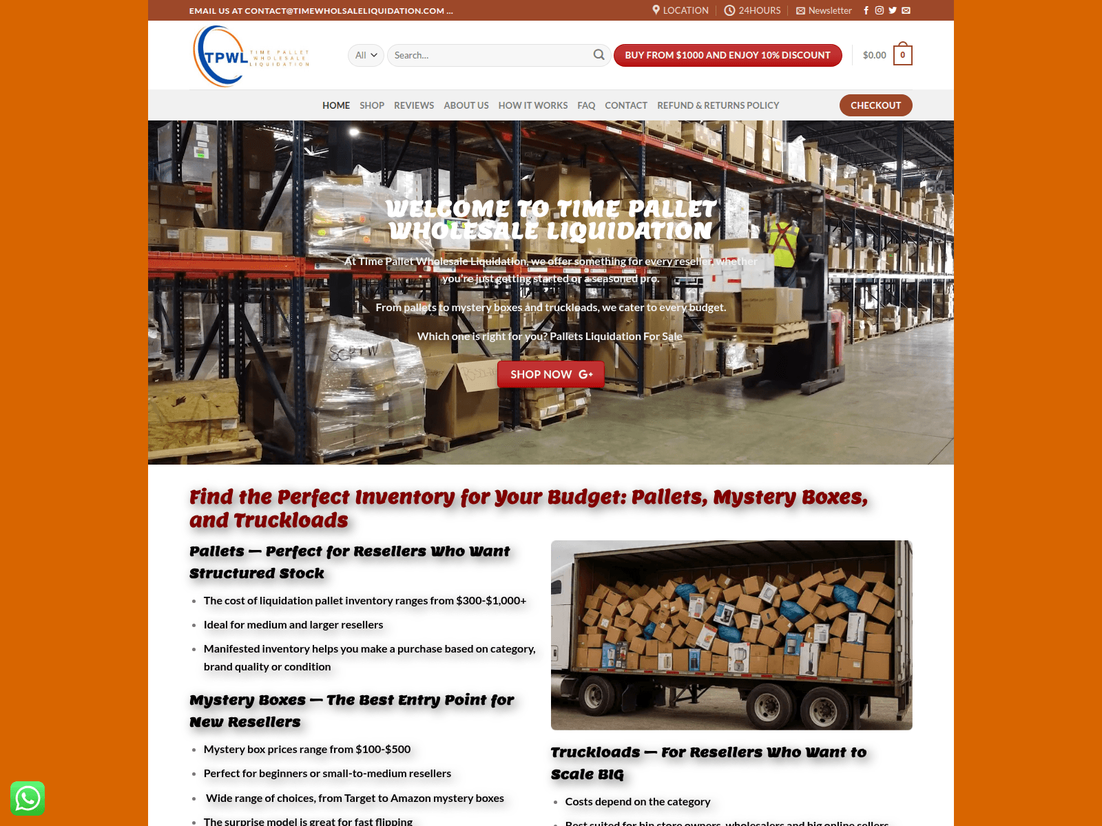 Screenshot of timewholsaleliquidation.com