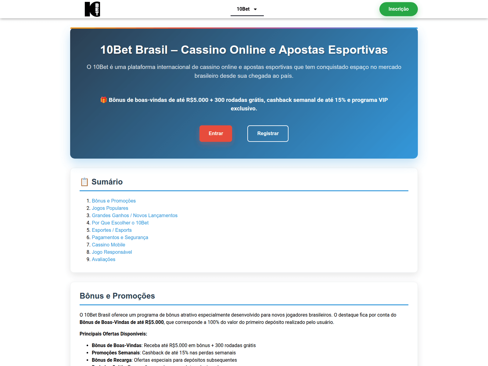 Screenshot of 10betplaybrasil.com
