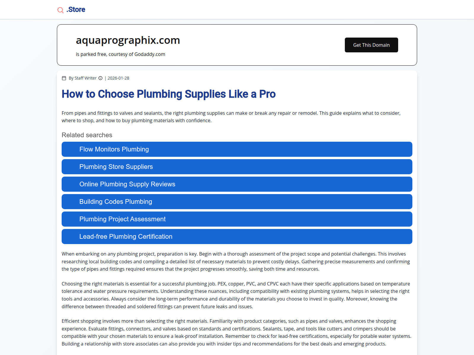 Screenshot of aquaprographix.com