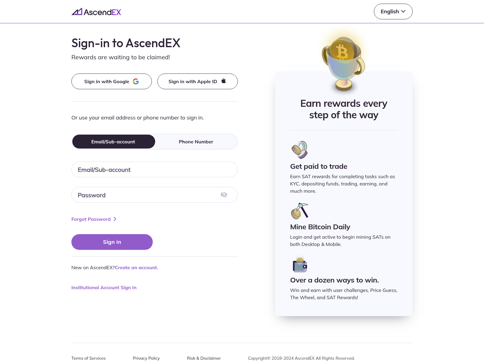 Screenshot of ascendex-login.com