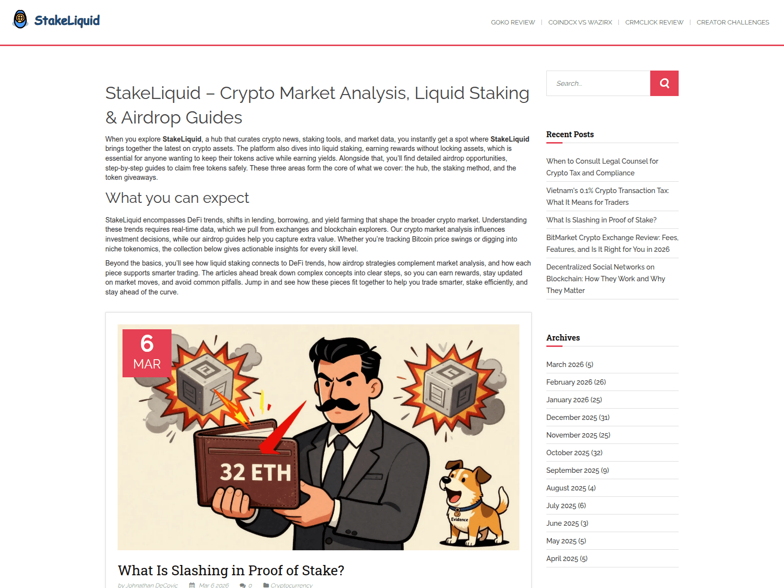 Screenshot of stakeliquid.com