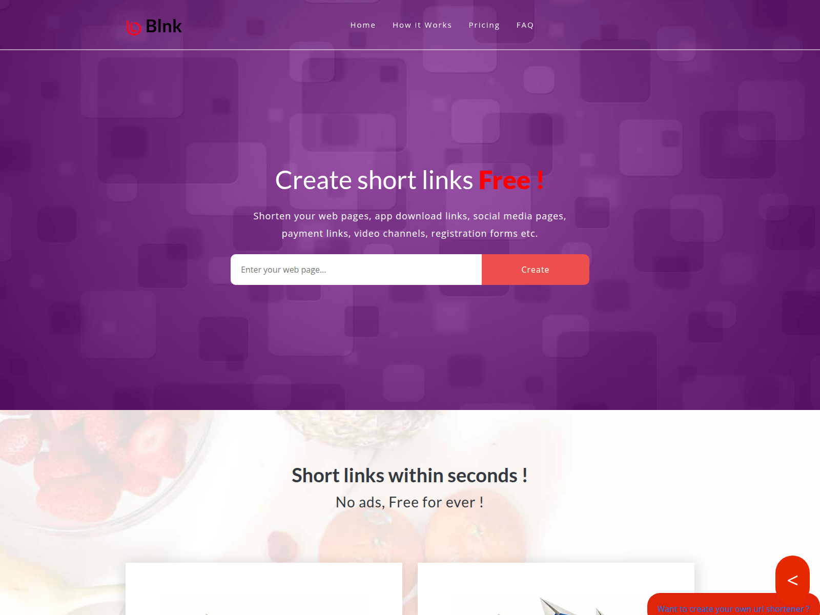Screenshot of blnk.in