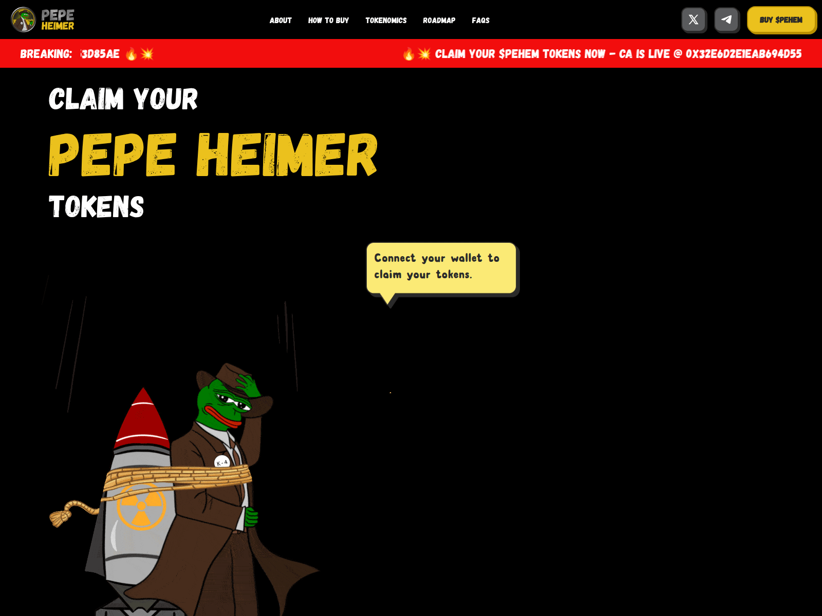 Forensic screenshot of pehem-claim-portal.xyz