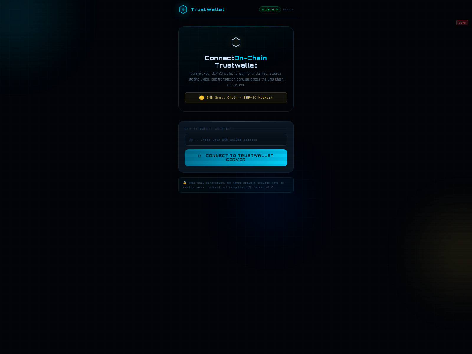 Screenshot of trustserveruae.network