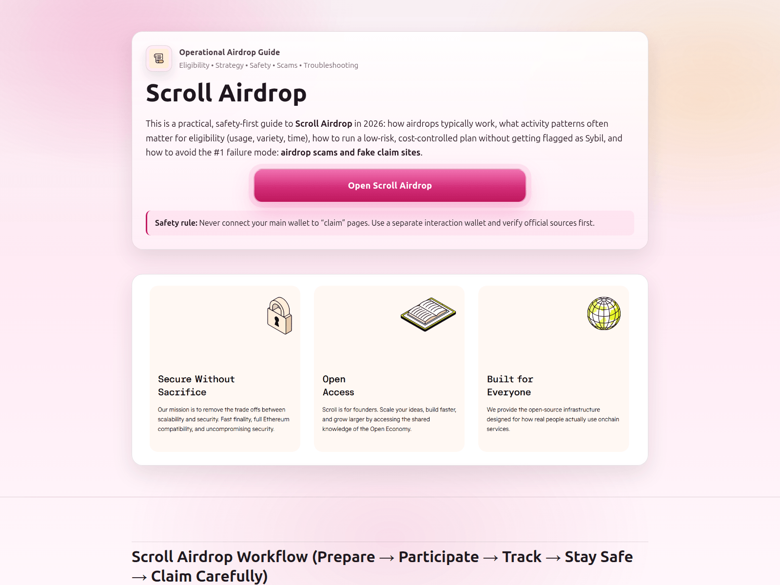 Screenshot of scroll-airdrop.github.io
