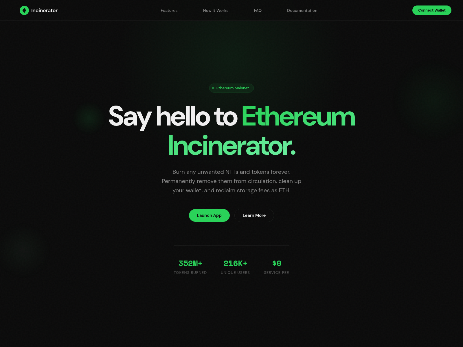 Screenshot of ethincnerator.fun