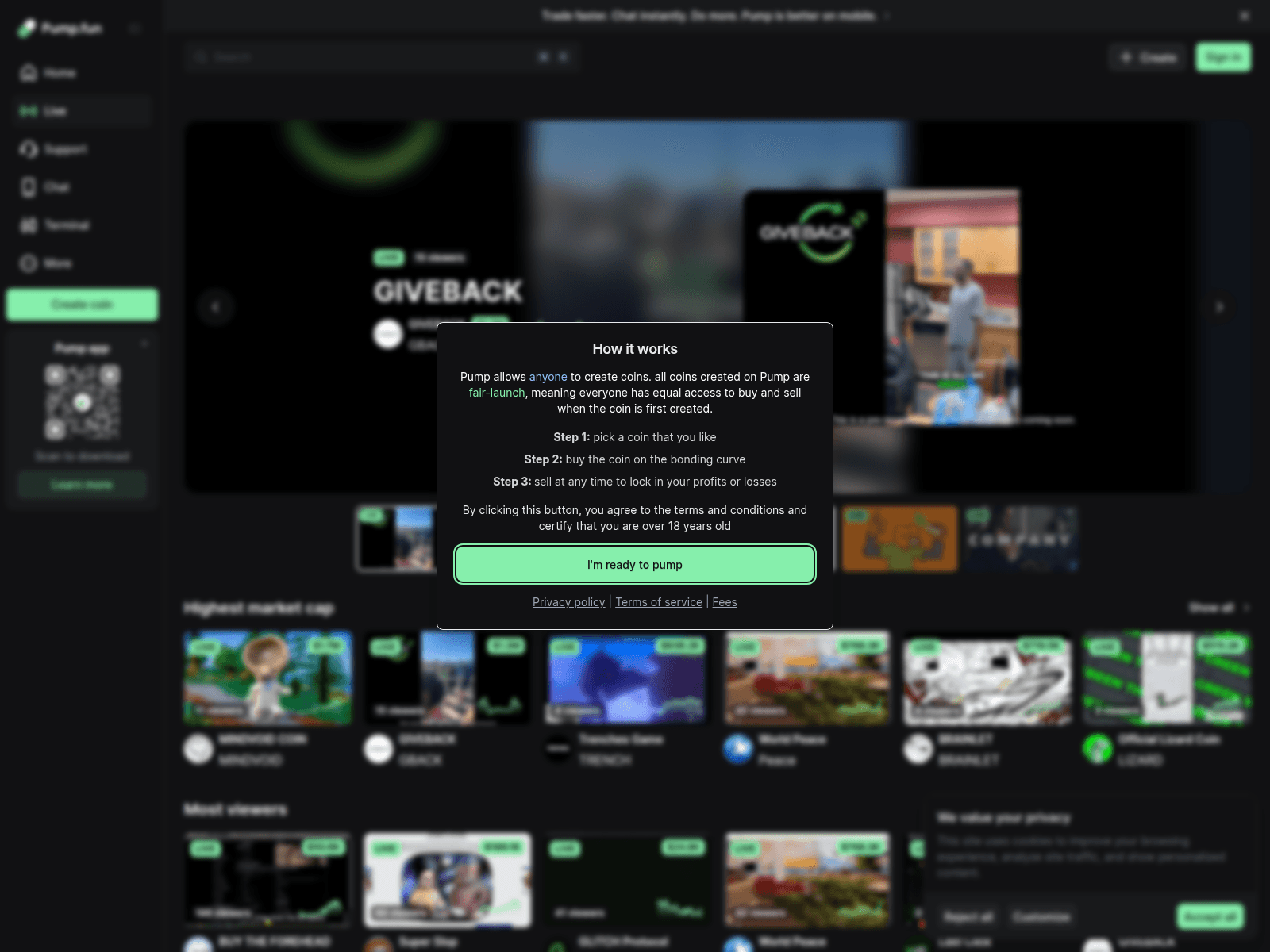 Forensic screenshot of prmp.fun