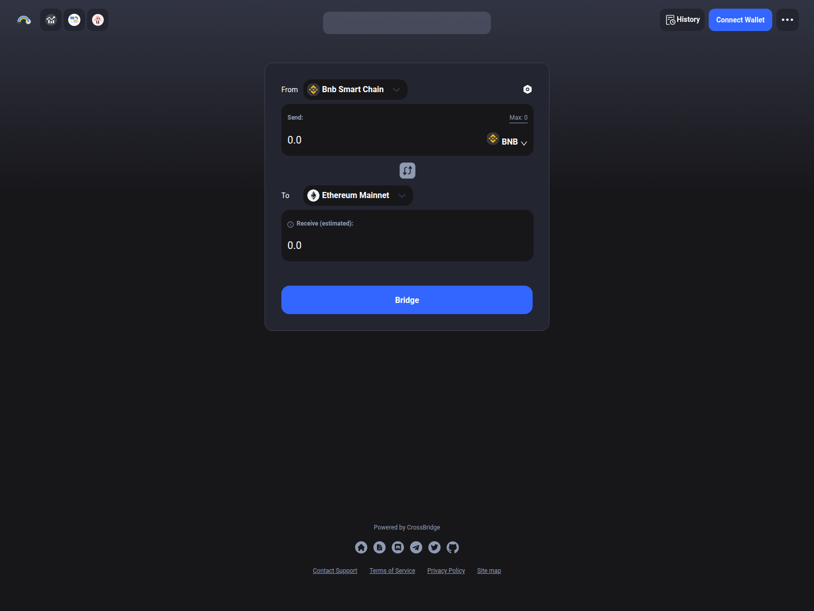 Screenshot of tokenbridger.us