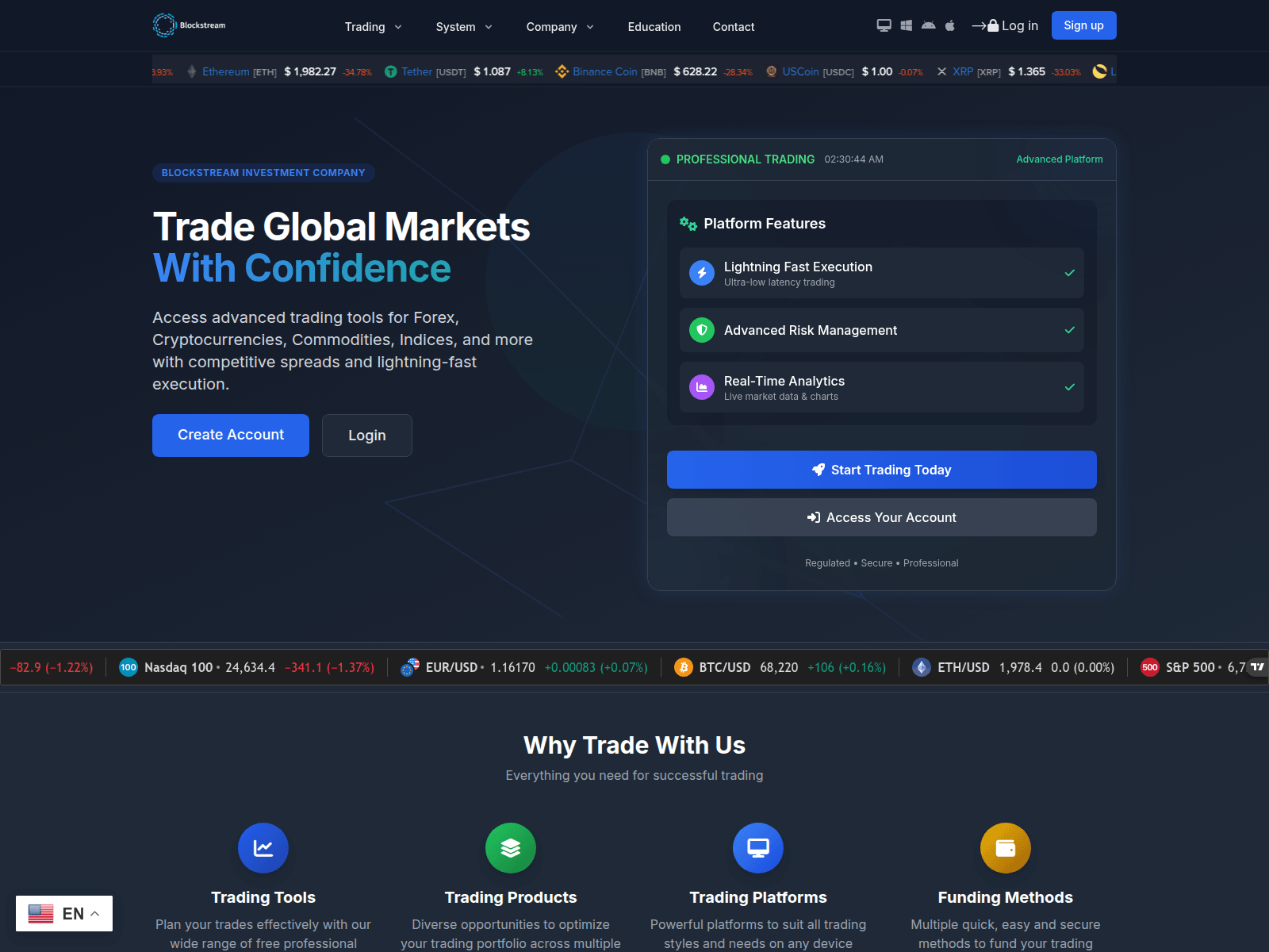 Screenshot of blockstreaminvestmentcompany.prffs.click