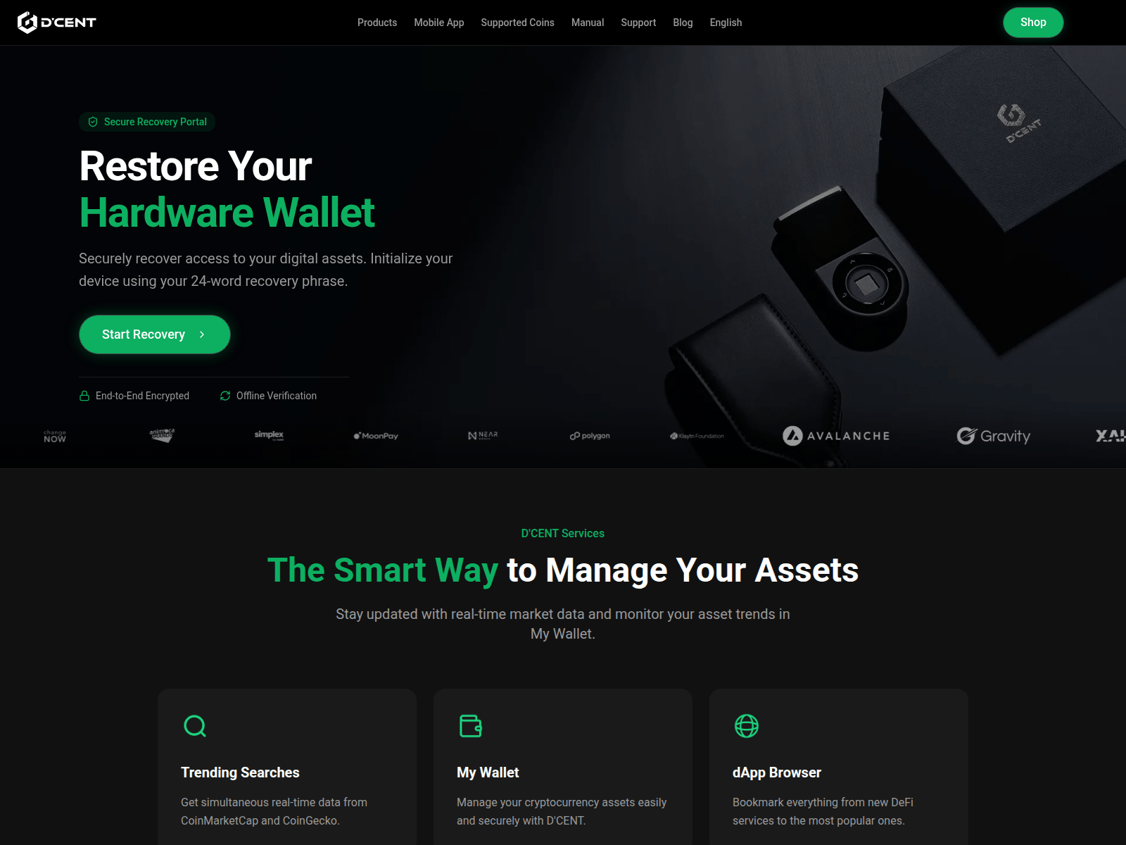 Screenshot of dcentwallet-help.com