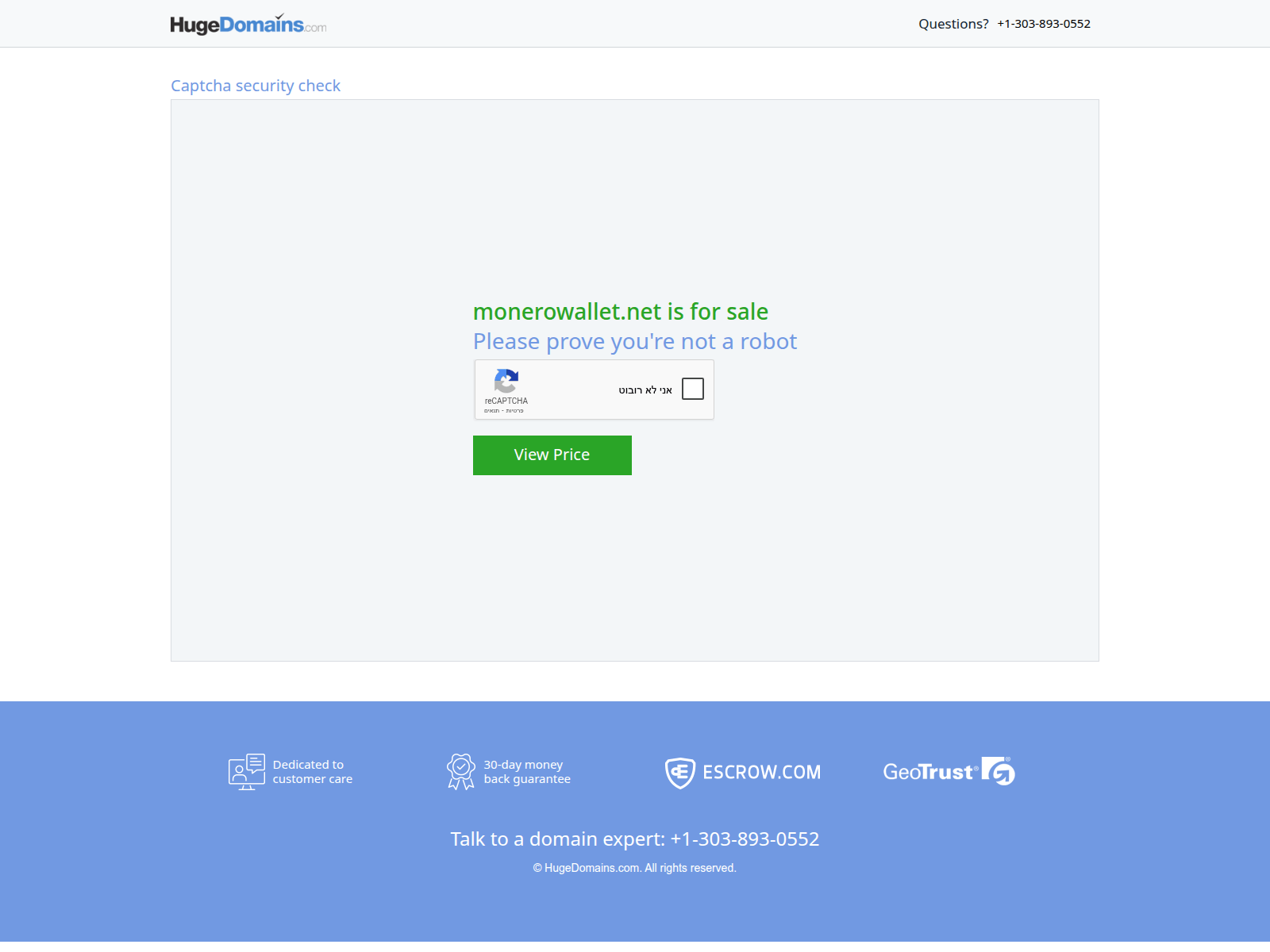 Screenshot of monerowallet.net