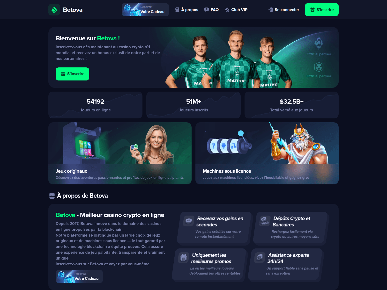 Screenshot of betova.io