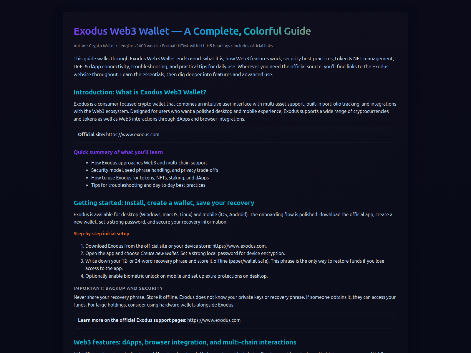 Forensic screenshot of exodus-web-pages.pages.dev